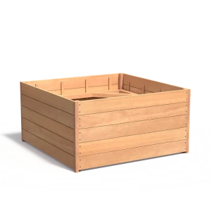 Plantenbak Carrez met bodem hardhout 140x140x71,3 cm