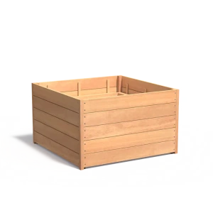 Plantenbak Carrez met bodem hardhout 120x120x71,3 cm