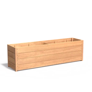 Plantenbak Carrez met bodem hardhout 200x50x57,4 cm