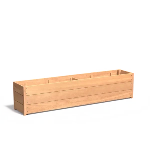Plantenbak Carrez met bodem hardhout 200x40x43,5 cm