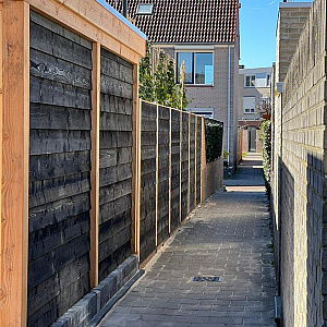 Actie JWOODS Douglas Fijnbezaagde Zweeds Rabat Plank 1,2-2,7x19,5x300 cm, Zwart Dekkende Beits