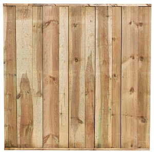Tuinscherm Losser fijnbezaagd groen geïmpregneerd grenen 11-planks, 180x180 cm