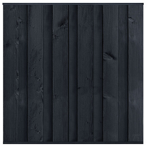 Tuinscherm Rosenheim zwart gespoten fijnbezaagd grenen 11-planks 180x180 cm