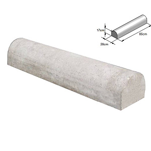 Stootband 20x17x85 cm 2 kanten recht Grijs