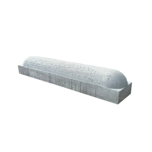 Stootband 20x17x95 cm 2 kanten rond Grijs