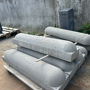 Stootband 20x17x95 cm 2 kanten rond Grijs