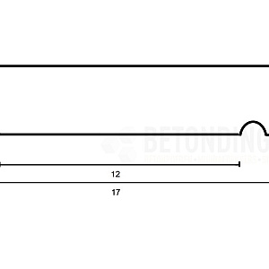 muurafdekb vlak 17x100x5 glad grijs