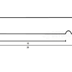 muurafdekb vlak 20x100x5 glad grijs