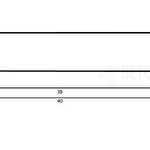 muurafdekb vlak 40x100x5 zwart gecoat