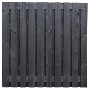 Tuinscherm Stuttgart zwart gespoten geschaafd grenen 21-planks 180x180 cm