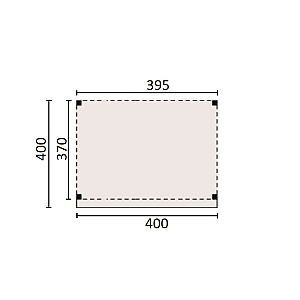 JWOODS Buitenverblijf 400x370 cm, Fijnbezaagd
