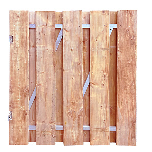 Red Wood Tuindeur Geschaafd op stalen frame 100x90 cm