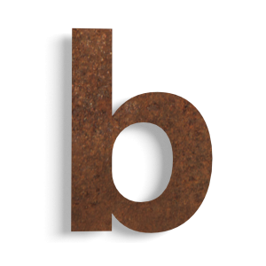 (Plak)huisnummer b cortenstaal 15 cm