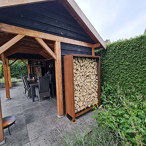 Houtopslag Indiana cortenstaal 100x40x180 cm