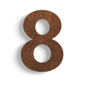 Huisnummer 8 cortenstaal 50 cm