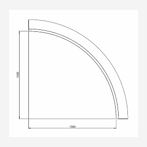 Cortenstaal keerwand binnenbocht 150x150x40 cm