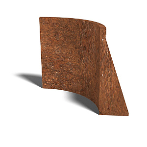 Cortenstaal keerwand binnenbocht 50x50x60 cm