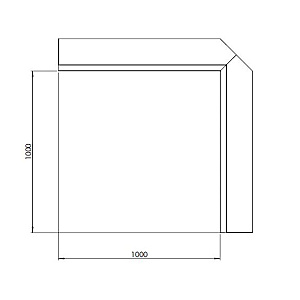 Cortenstaal keerwand binnenhoek 100x100x30 cm