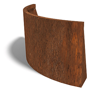 Cortenstaal keerwand buitenbocht 100x100x60 cm