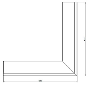 Cortenstaal keerwand buitenhoek 100x100x40 cm