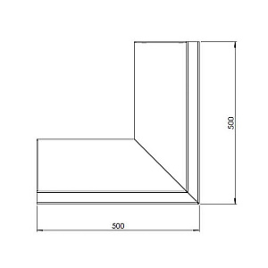 Cortenstaal keerwand buitenhoek 50x50x30 cm