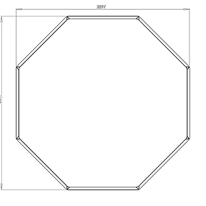 Cortenstaal achthoekige plantenbak Chicago 120, 289,7x289,7x40 cm