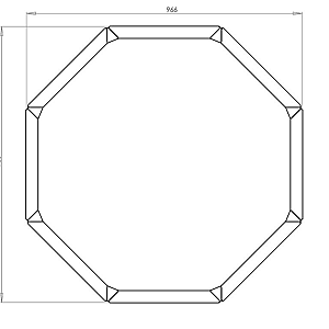 Cortenstaal achthoekige plantenbak Chicago 40, 96,6x96,6x80 cm