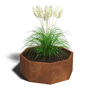 Cortenstaal achthoekige plantenbak Chicago 60, 144,9x144,9x30 cm