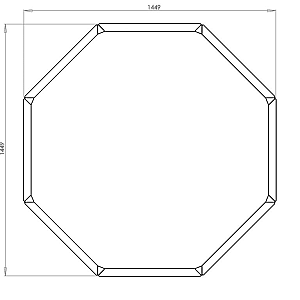 Cortenstaal achthoekige plantenbak Chicago 60, 144,9x144,9x30 cm