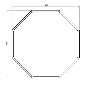 Cortenstaal achthoekige plantenbak Chicago 70, 168,6x168,6x70 cm
