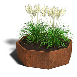 Cortenstaal achthoekige plantenbak Chicago 80, 193,1x193,1x30 cm