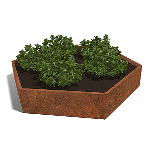 Cortenstaal zeshoekige plantenbak Denver 120, 239,2x207,8x30 cm