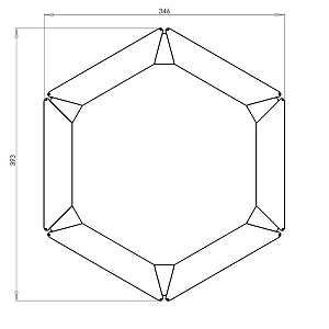 Cortenstaal zeshoekige plantenbak Denver 20, 39,3x34,6x70 cm met bodemplaat + (12) voeten