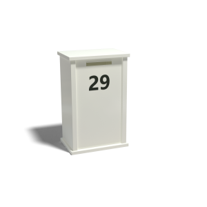 Gepoedercoat staal brievenbus Arizona Type M wit