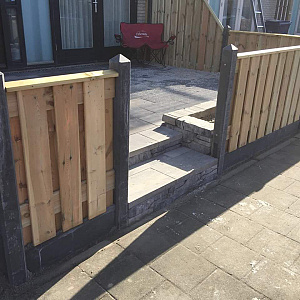 Grenen Tuinscherm 21-Planks Scherm Recht Verticaal 180x90 cm