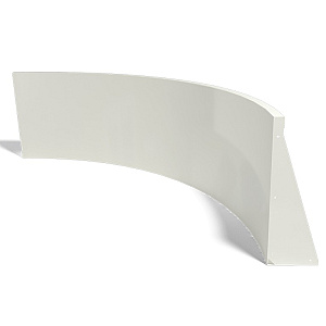 Gepoedercoat staal keerwand binnenbocht 150x150x60 cm wit