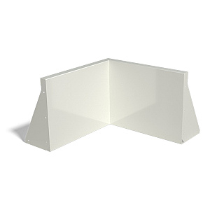 Gepoedercoat staal keerwand binnenhoek 50x50x40 cm wit
