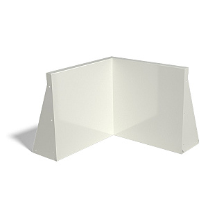 Gepoedercoat staal keerwand binnenhoek 50x50x50 cm wit