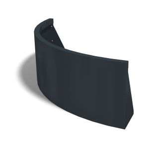 Gepoedercoat staal keerwand buitenbocht 100x100x40 cm wit