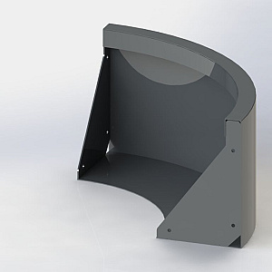 Gepoedercoat staal keerwand buitenbocht 50x50x60 cm zwart