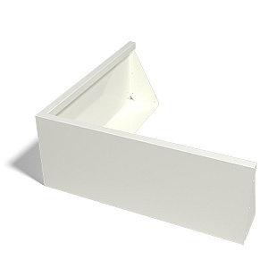 Gepoedercoat staal keerwand buitenhoek 100x100x40 cm wit