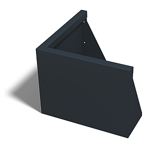 Gepoedercoat staal keerwand buitenhoek 50x50x40 cm zwart