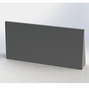 Gepoedercoat staal keerwand recht 100x20x50 cm zwart