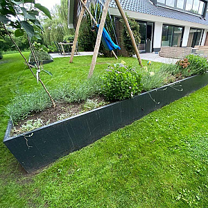 Gepoedercoat staal keerwand recht 200x20x50 cm wit