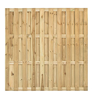 Tuinscherm Ermelo fijnbezaagd groen geïmpregneerd grenen 23-planks, 180x180 cm