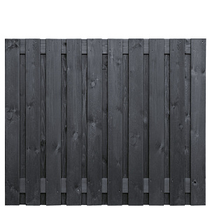 Tuinscherm Stuttgart zwart gespoten geschaafd grenen 21-planks 180x150 cm