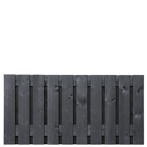 Tuinscherm Stuttgart zwart gespoten geschaafd grenen 21-planks 180x90 cm