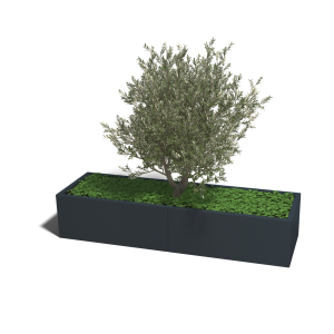 Stalen plantenbak XXL - Rechthoek - 200 x 60 x 60 cm - RAL9010 mat (wit) - Zonder bodemplaat