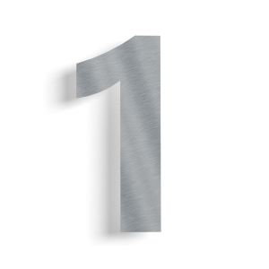 Huisnummer 1 roestvrij staal 80 cm