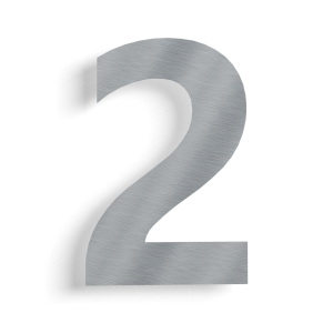 Huisnummer 2 roestvrij staal 50 cm